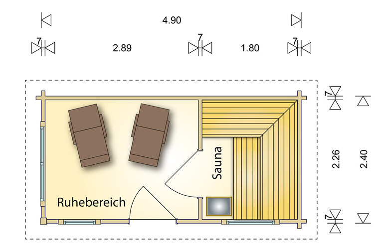 Gartenhaus mit Sauna