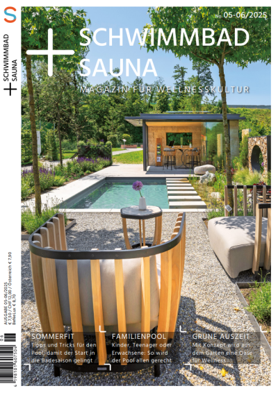 Das ist das Titelbild der Ausgabe Schwimmbad & Sauna von Mai/Juni 2025