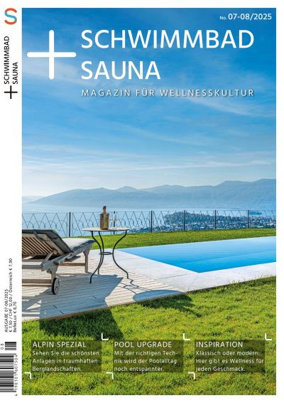 Das ist das Titelbild der Ausgabe Schwimmbad + Sauna 07-08/2025