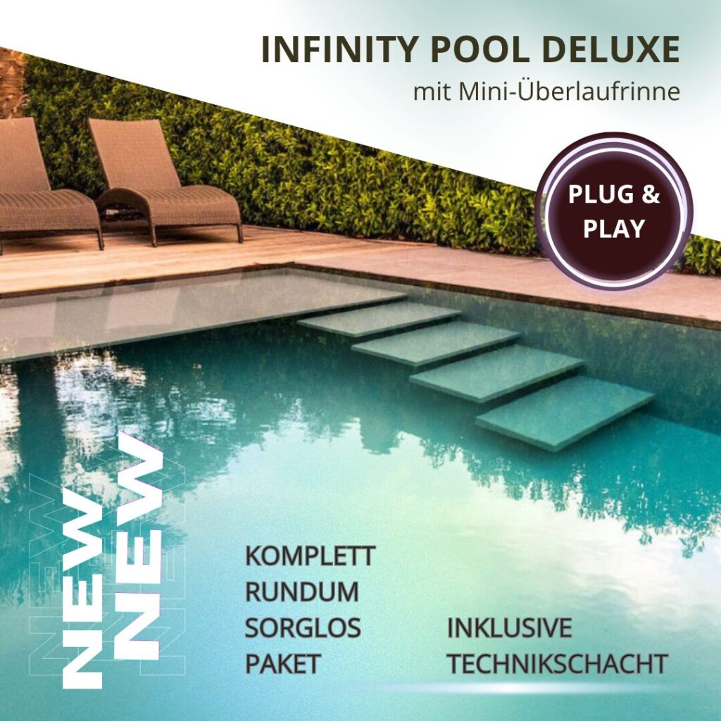 infinity pool deluxe mit flachen Einstiegsstufen Pooldoktor