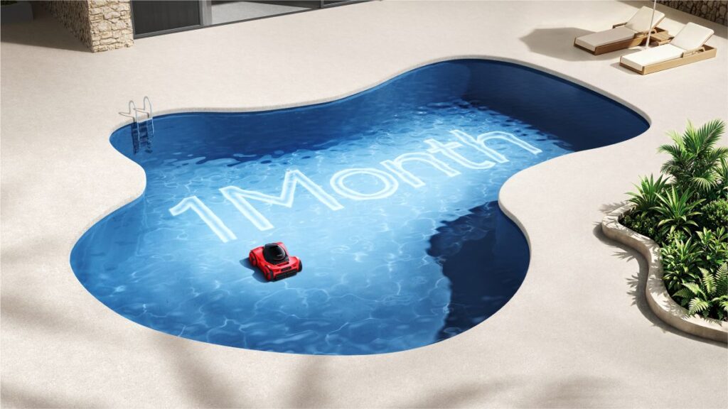 Long runtime Pool mit Rundungen und Poolliegen